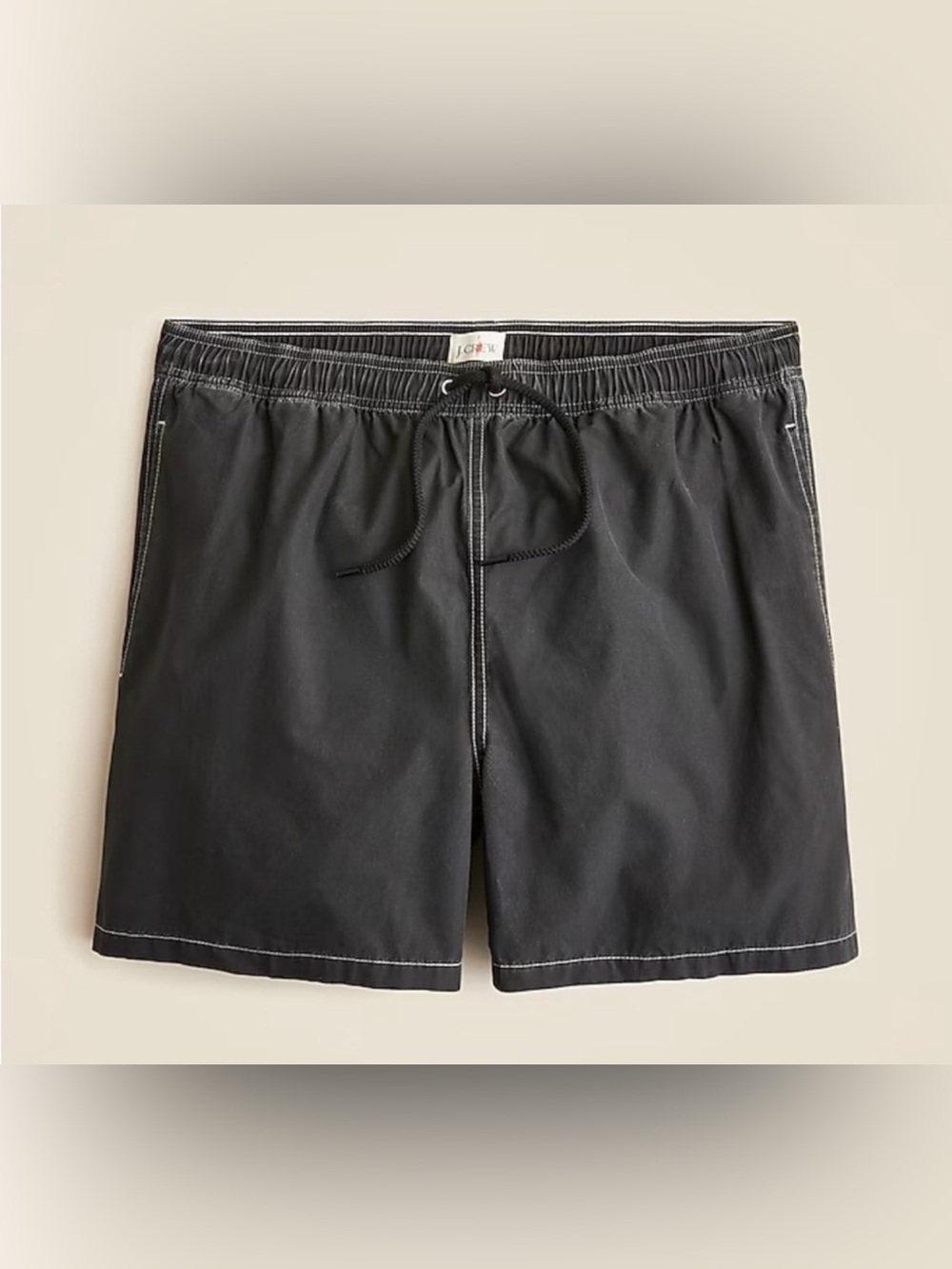 J.Crew 5" pigment-dyed swim trunk in black